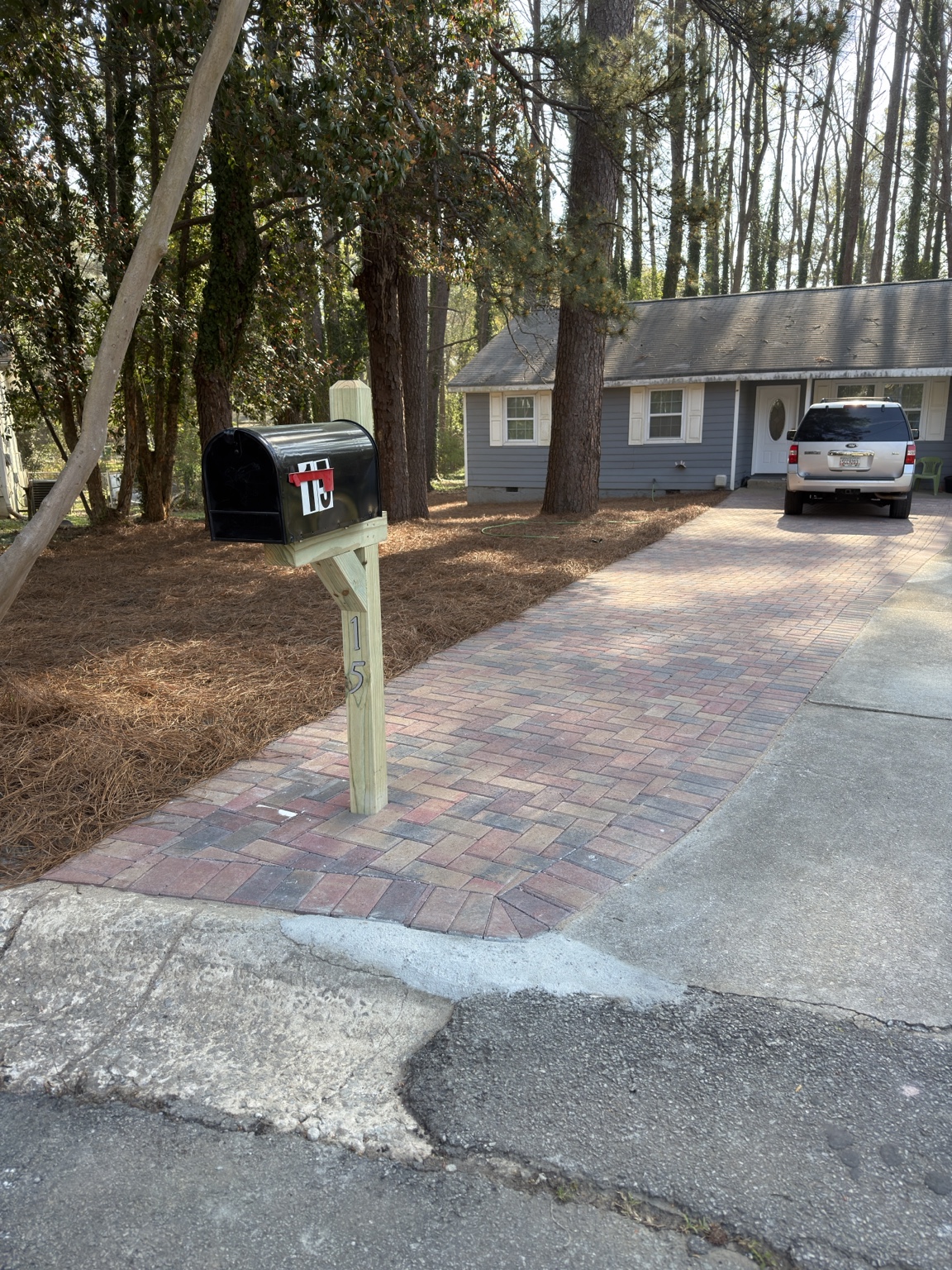 After paver driveway installation